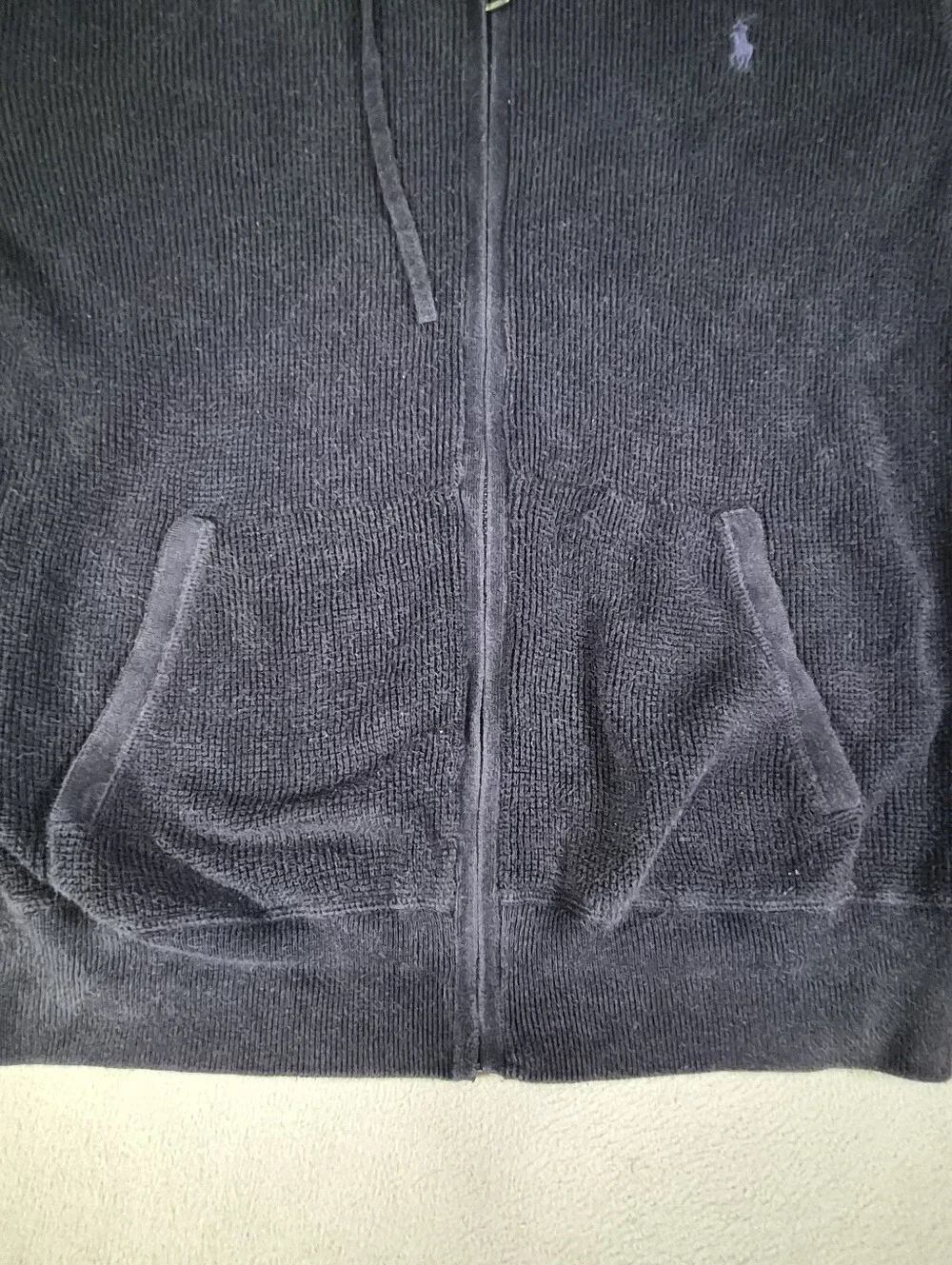 Polo Ralph Lauren navy blue zip up hoodie Pima cotton blue embroidery size men M